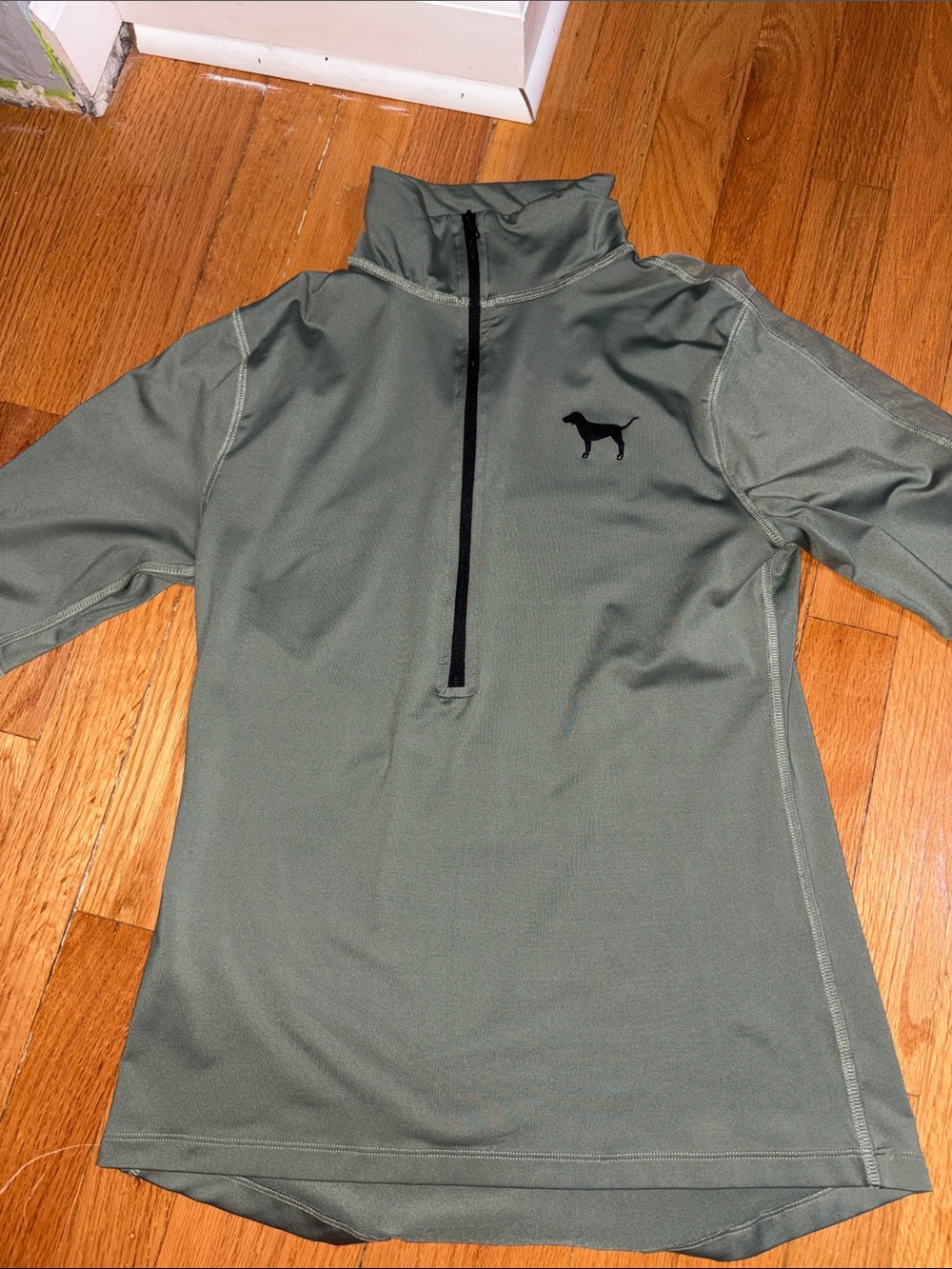 PINK Victoria's Secret Olive Green Half-Zip Pullover